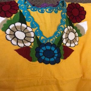 NWT Mexican top embroidered Blusa mexicana Yellow for women
